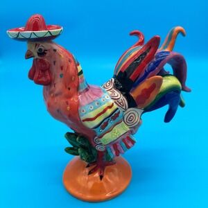 Westland Poultry in Motion Sharon Neuhaus Rooster Sombrero Figurine Multicolor
